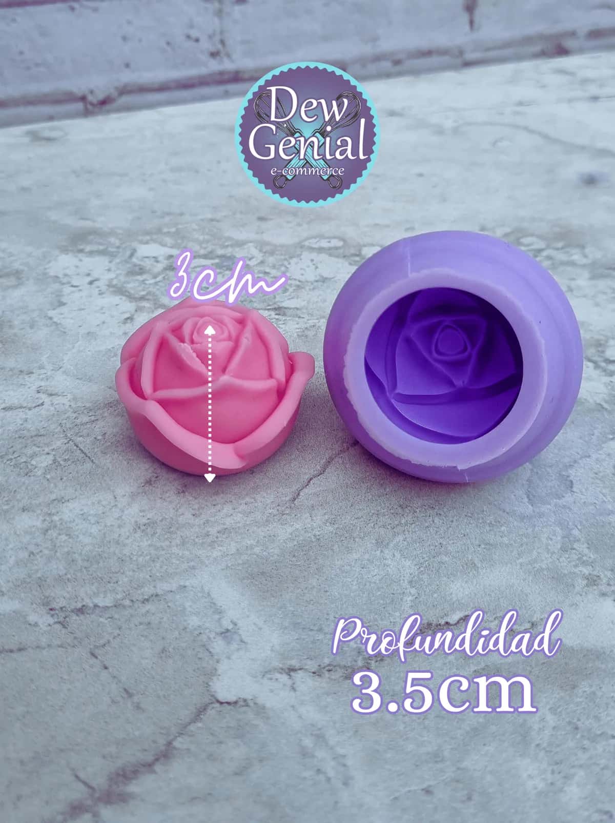 Molde De Silicona Vela Rosa 3.5Cm DG-1268