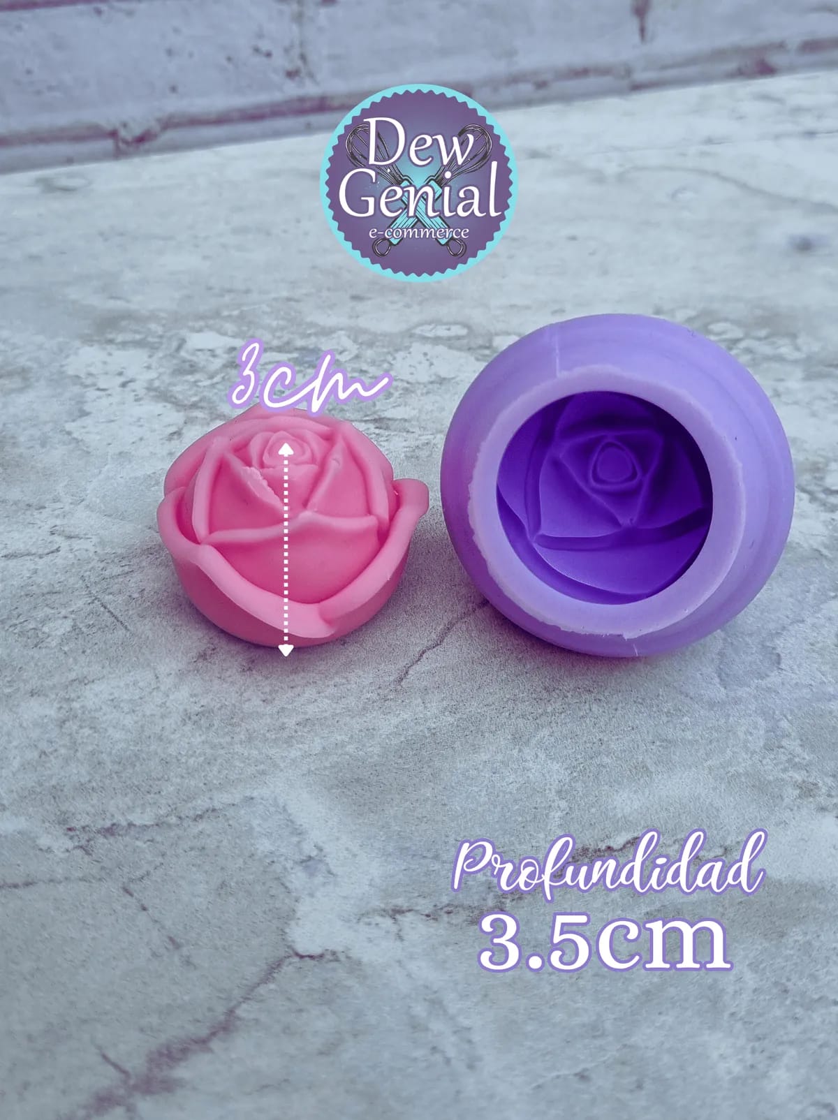 Molde De Silicona Vela Rosa 3.5Cm DG-1268 - 1