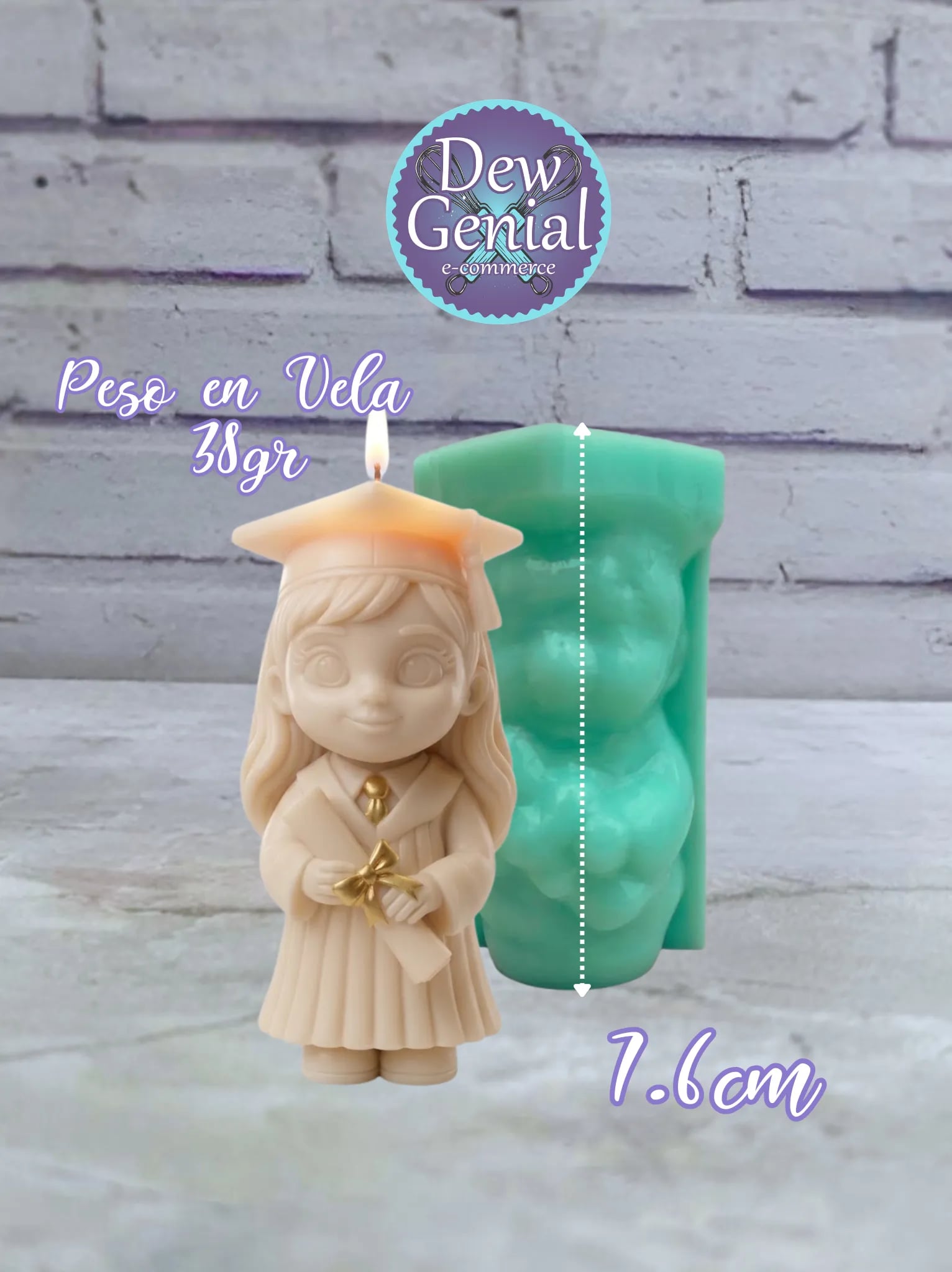 Molde Silicona Grado Niña (8 Cm) Velas , Jabones Y Resinas DG-1516