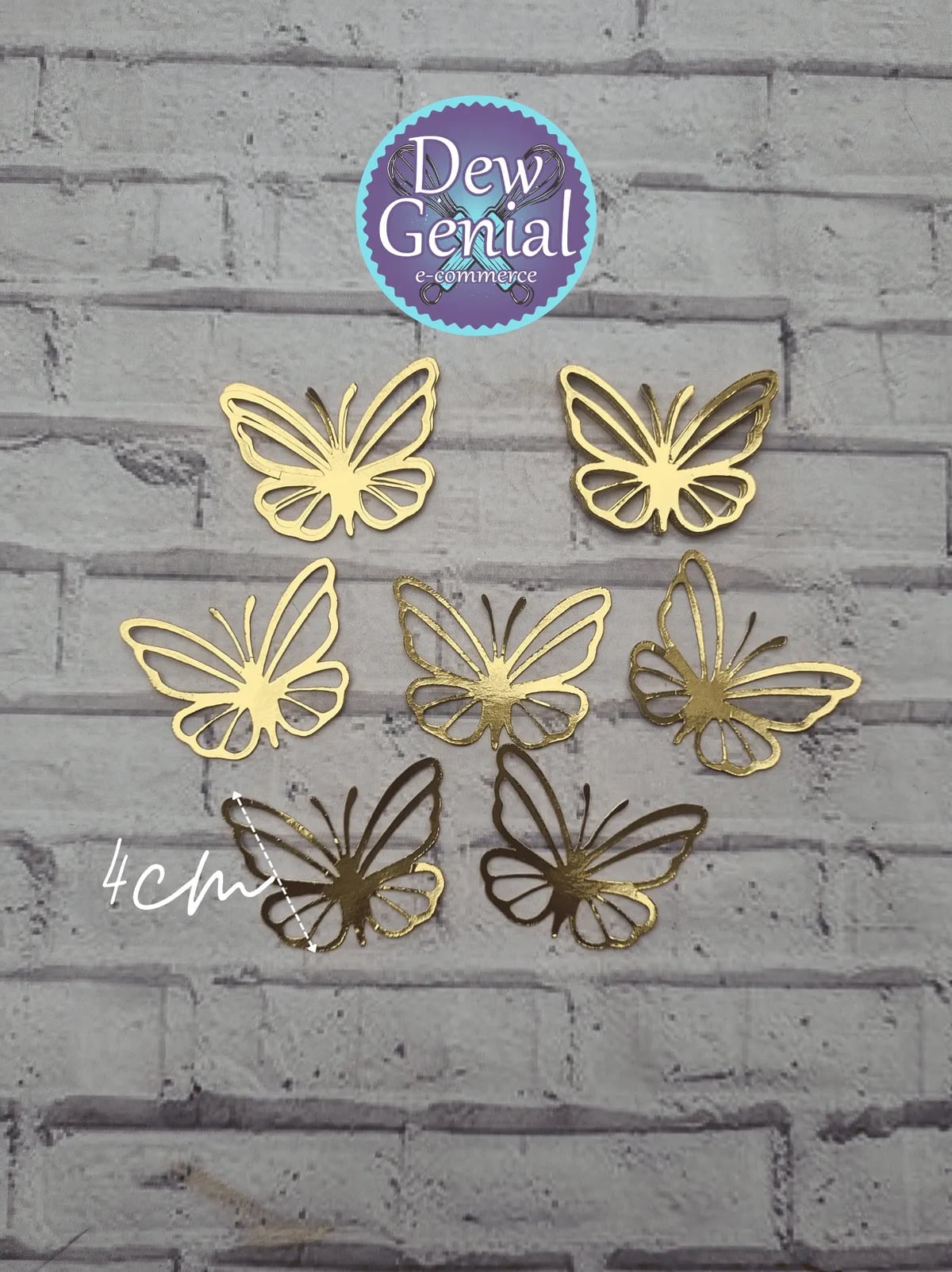 Mariposas En Cartulina Espejo 4cm x8unds
