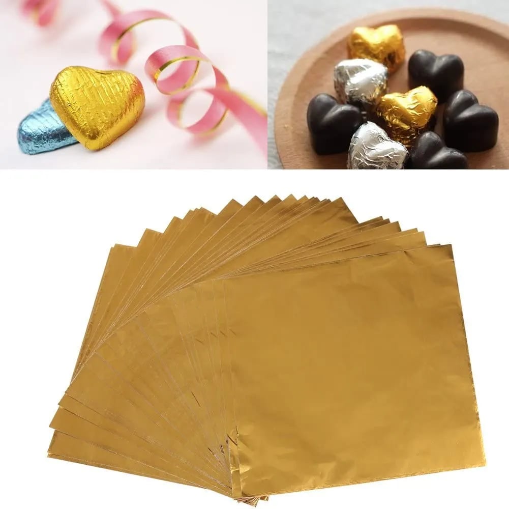 Papel Foil Aluminio para Envolver Chocolates x100 unds 10*15cm